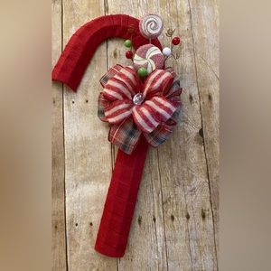 Peppermint Candy Cane Wreath. Handmade
